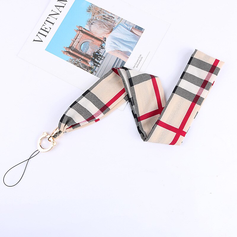 Mobile silk Lanyard neck strap for key card phone string kawaii wrist strap hand key cord necklace phone holder rope: 8