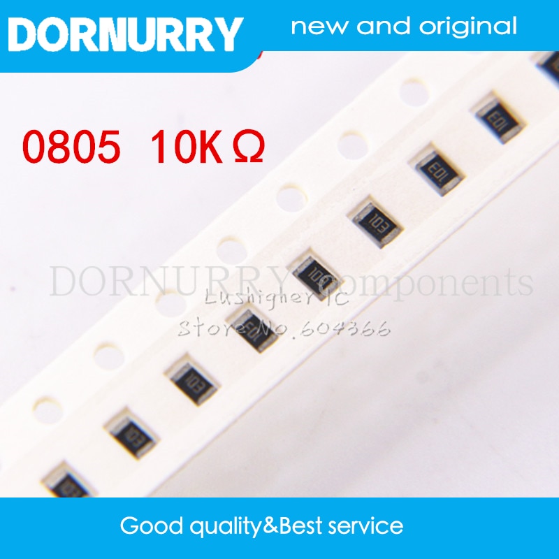 100PCS 0805 SMD Resistor 5% 10K Ohm 103 1002 10000ohm DORNURRY