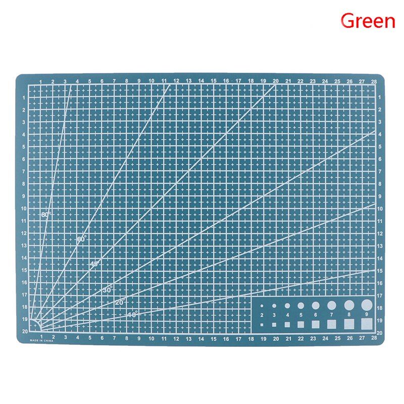 A4/A5 Grid Lines Self Healing Cutting Mat Craft Card Fabric Leather Paper Board DIY Tools Woodworking Mats Handmade Mats: 30x22cm Green