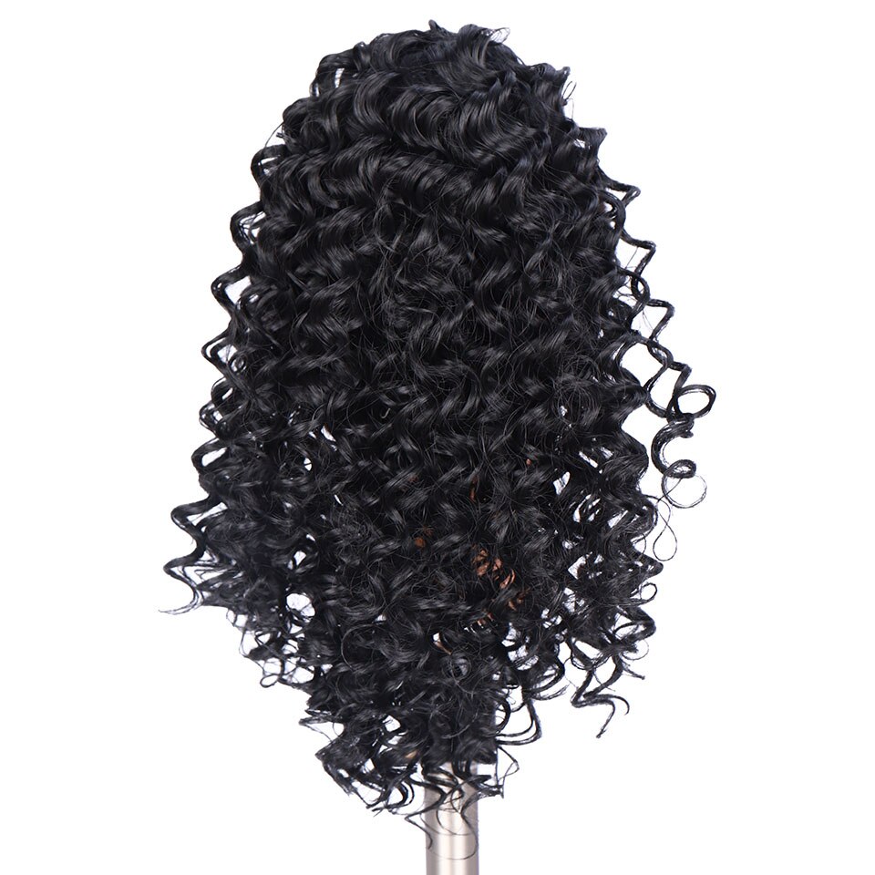 Afro Kinky Curly Wig Ponytail African Small Volume Fluffy Black Chemical Fiber Elastic Net Ponytail