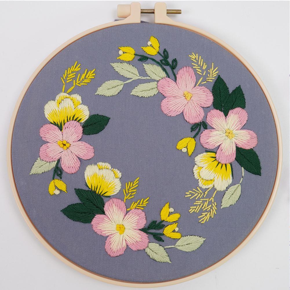 Stickerei Bausatz Band DIY Blumen Pflanzen aufbringen Kreuz Stich schlagen Nadel Bausatz Stickerei Bausatz Kreuz Stich Hand stickerei tasche