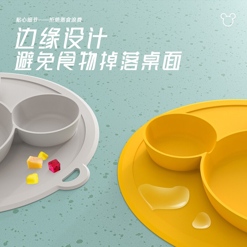 Plate for Kids with Silicone Baby Bowl Suction BPA Free Feeding Baby Tableware Children Dining Dishes