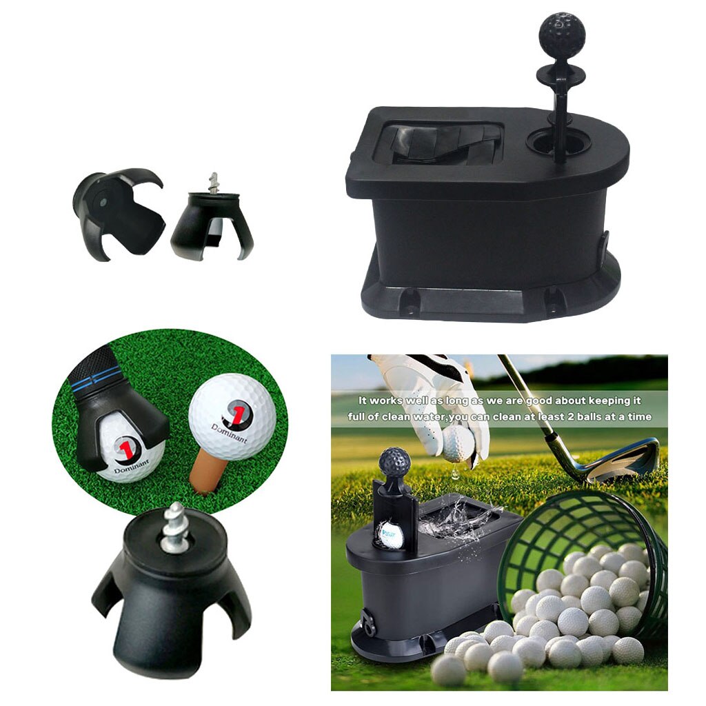 Golf Ball Club Washer Cart Mount Shaft Groove Cleaner & Ball Retriever