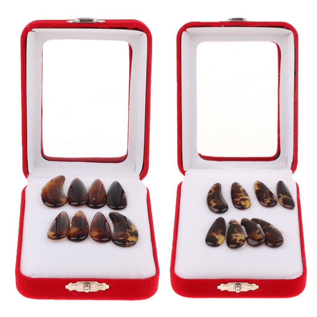 2 pakke guzheng finger plukker med rille bue gu zheng negle pluk fineste