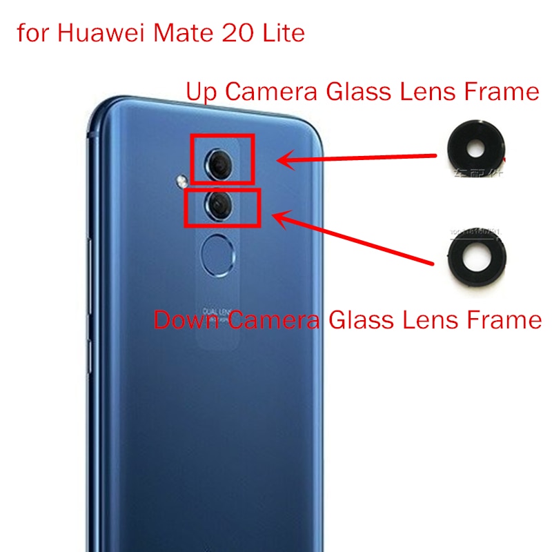 Marco de lente de cristal para Huawei Mate 20 Lite, lente de la cámara trasera principal con marco para Huawei Mate 20 Lite, reparación de piezas de repuesto