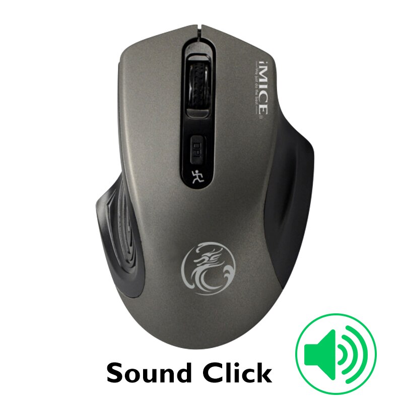 iMice USB Wireless Mouse Silent Computer Mouse Optical Ergonomic Mouse Wireless USB PC Mause 2.4G Laptop Mice For PC Office Use: gray sound