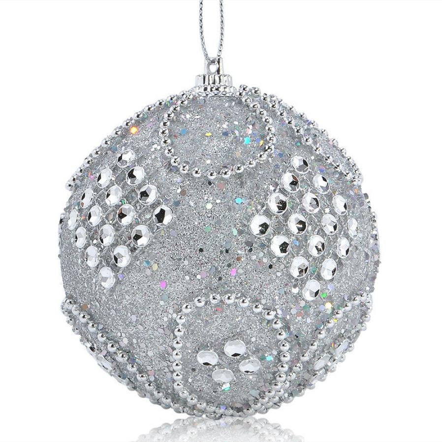 1pc farverige rhinsten glitter julekugler ornament hængende kugler dekoration til julefest juletræ dekoration: G diameter 8cm