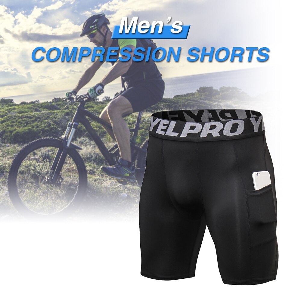 3 Pack Mannen Compressie Shorts Actieve Workout Ondergoed Met Pocket Heren Fietsen Ondergoed Fiets Mountain Mtb Shorts Rijden: 1 / L