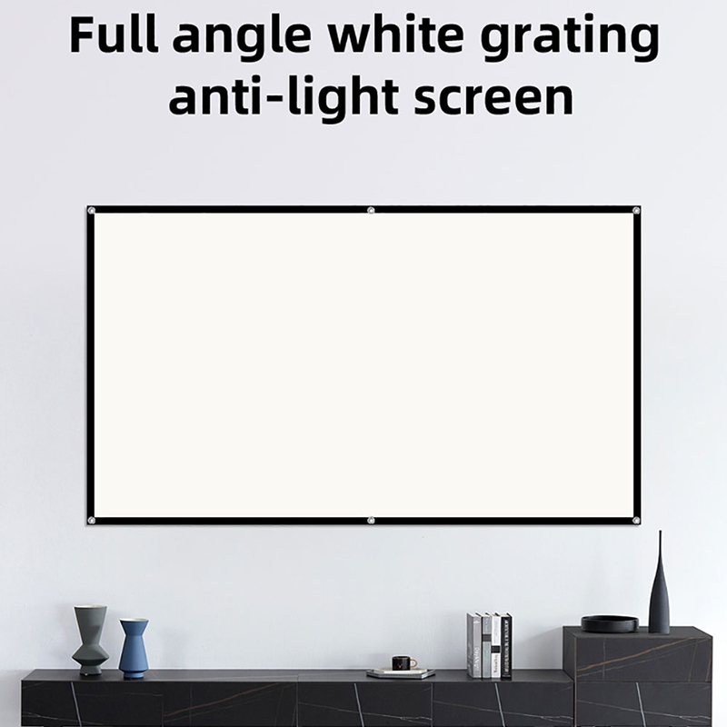 LEJIADA-Pantalla de proyector con rejilla blanca para el hogar y la Oficina, Pantalla reflectante de 160 ° portátil con ángulo de visión, 100, 120 y 130 pulgadas
