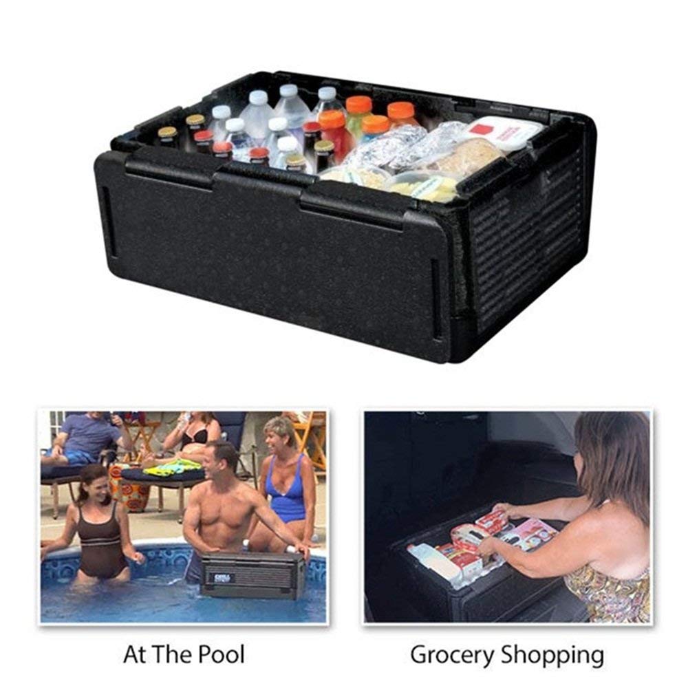 60 Cans Chill Chest Cooler Collapsible Portable Outdoor Thermos Wine Whisky Ice Bucket Insulated Waterproof Cool Storage Box