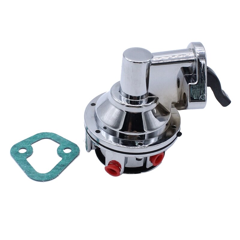 for Chevy Small Block V8 Mechanical Fuel Pump - Two Valve 80 GPH 8 PSI - SBC (262-400), Chrome Car Accessories