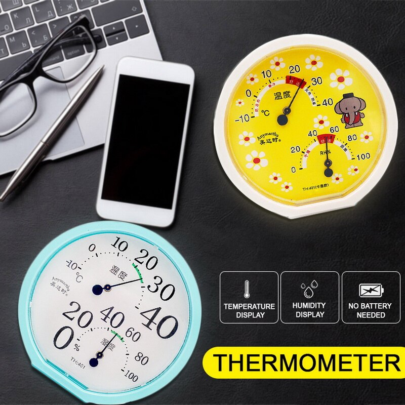 Wall Temperature Humidity Monitor Indoor Outdoor Thermometer Hygrometer No Battery Required