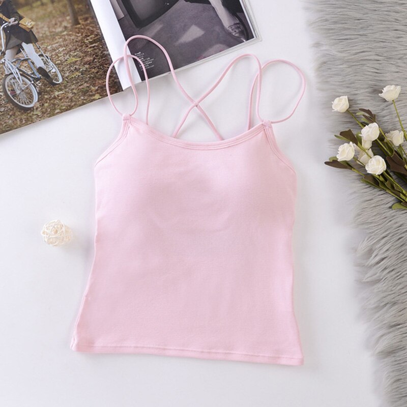 Vrouwen Tank Crop Top Sexy Ondergoed Sleeveless Tee Tank Tops Vrouwelijke Sexy Lingerie Cropped Top Womens Hemdje Femme 2022: Roze