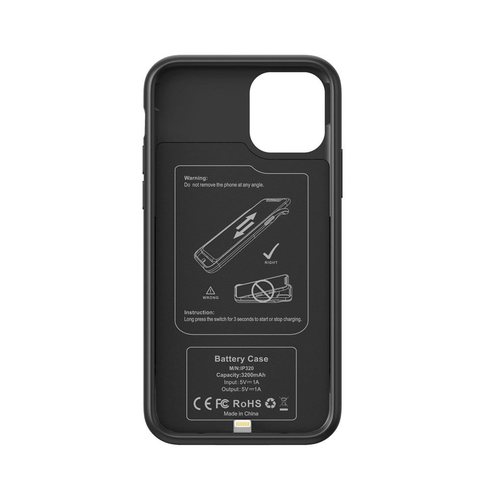 KQJYS Portable Soft TPU Full Covered Battery Case for iPhone 11/11 Pro Mobile Power Case for iPhone 11 Pro Max