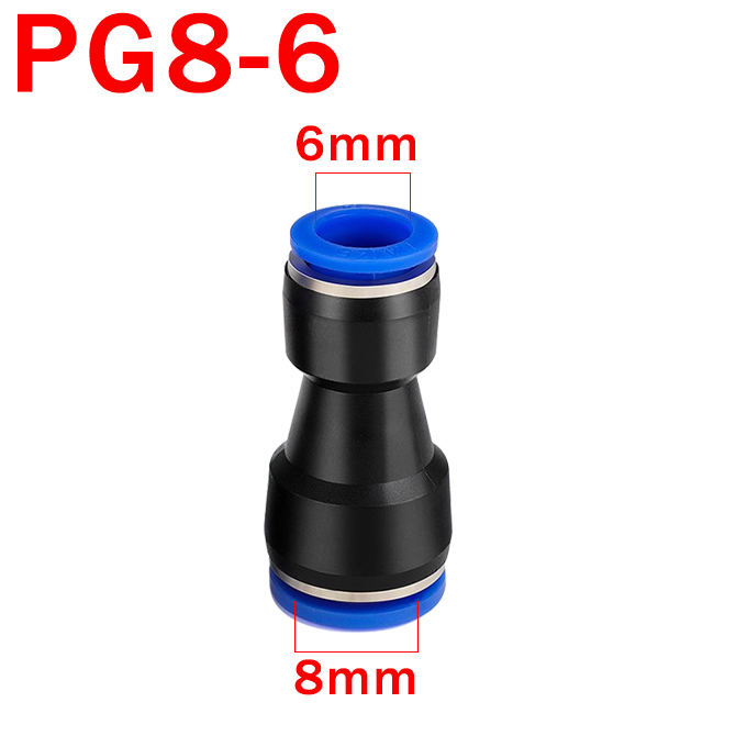 10 st pneumatiska kopplingar snabbluftkoppling slangkoppling plast pu  pg 4mm 6mm 8mm 10mm 12mm tryck in i rörplugg: Grå