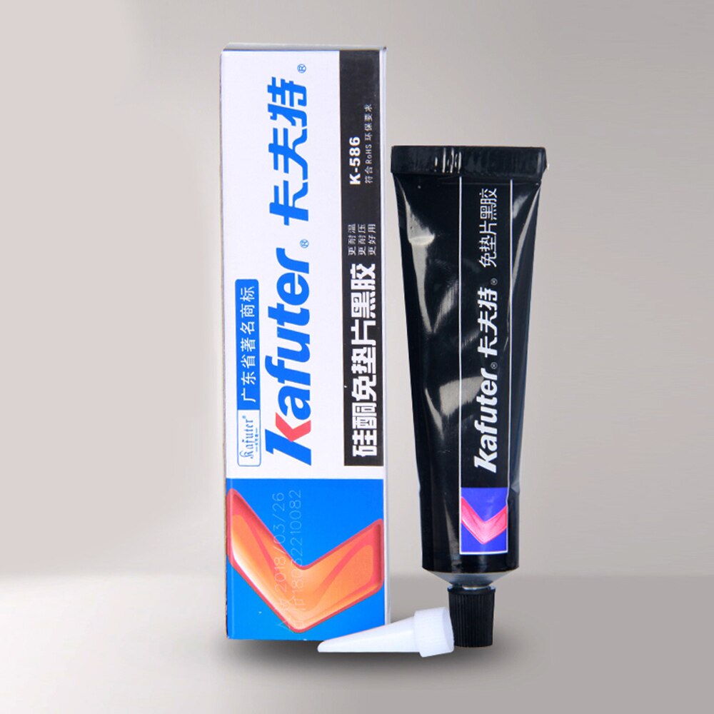2 Stks/partij Kafuter K-586 Zwart Siliconen Gratis-Pakking Waterdicht Tot Olie Weerstaan Hoge Temperatuur Kit Repareren Lijm