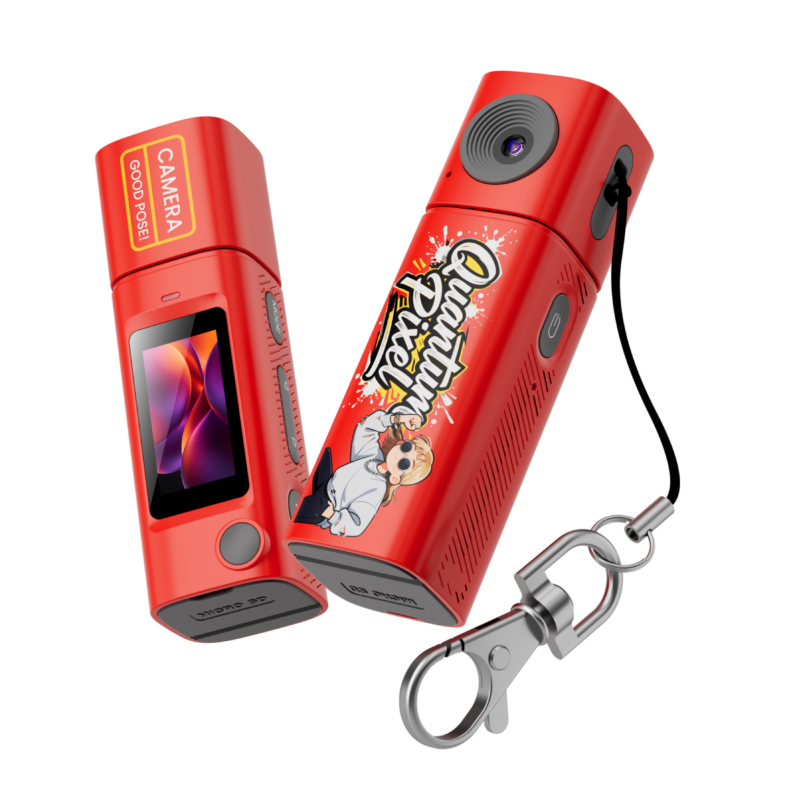 G10 Thumb Lipstick Mini Camera 2K HD Portable Small Video Recorder Long Battery Life Sports Camcorder for Student Outdoor Vlog: Red
