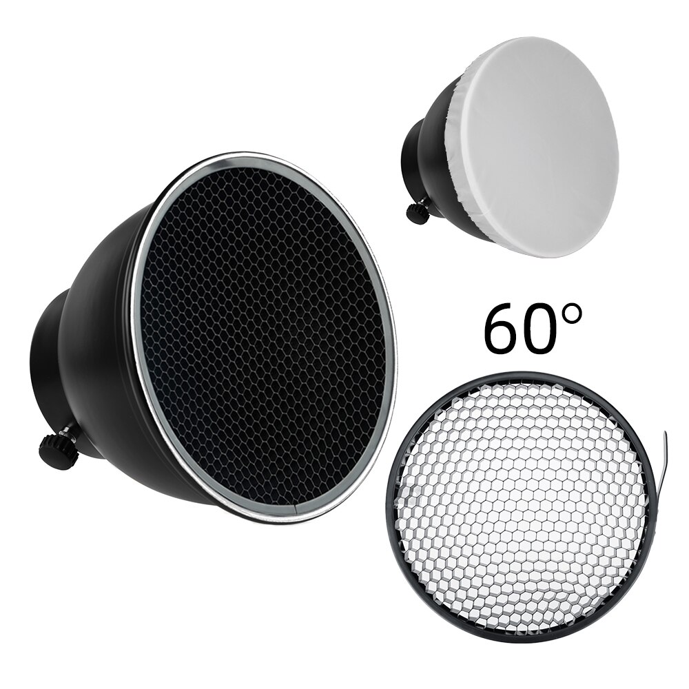 7inch 18cm Standard Reflector Diffuser with Honeycomb Grid for Universa Mount Studio Light Strobe Flash K-150A K-180A E250 E300: 60 Degree