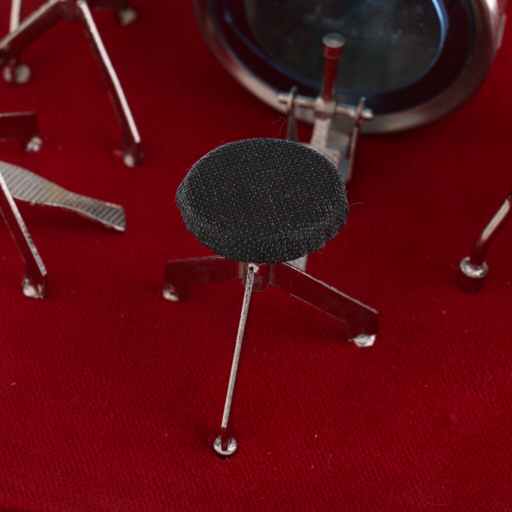 14*10*10 Cm Miniatuur Koperen Drum Set Muziekinstrument Model Poppenhuis Thuis Display Ornamenten