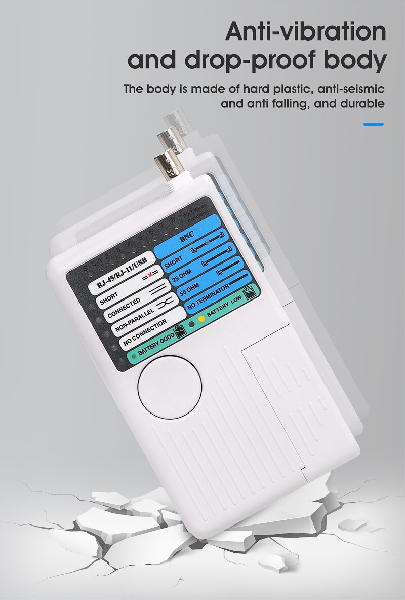 RJ11 RJ45 USB BNC LAN Network Cable Tester For UTP STP LAN Cables Tracker Detector