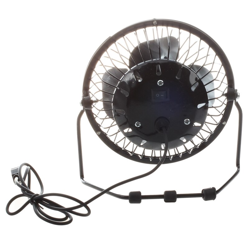 4-Inch 360-Degree Rotating USB Powered Metal Electric Mini Desk Fan For PC /Laptop /Notebook (Black)