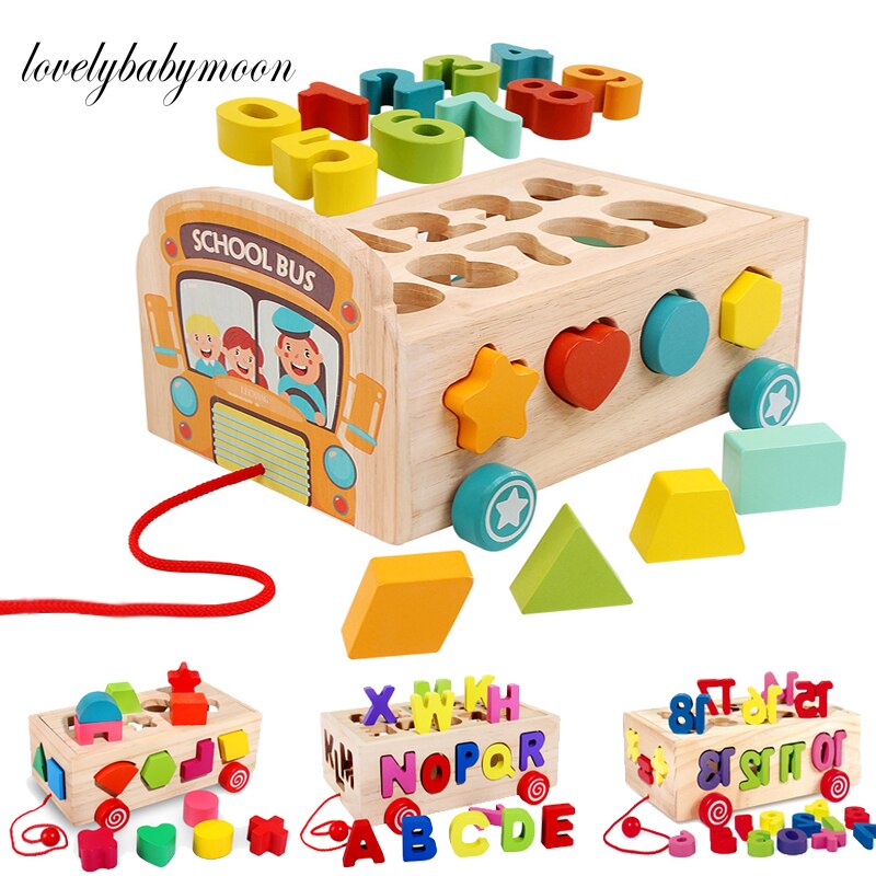 Wooden Matching Car Number Shape Letter Memory Match Game Fun Puzzle Board Game Educational Color Cognitive Geometric shape Toys