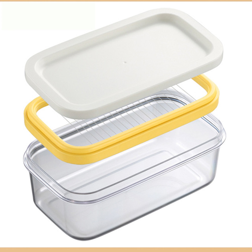 Butter Box Multifunctional Plastic Butter Dish With Slicer For Easy Cutting BPA Free Butter Box 2 In 1 Clear Butter Container