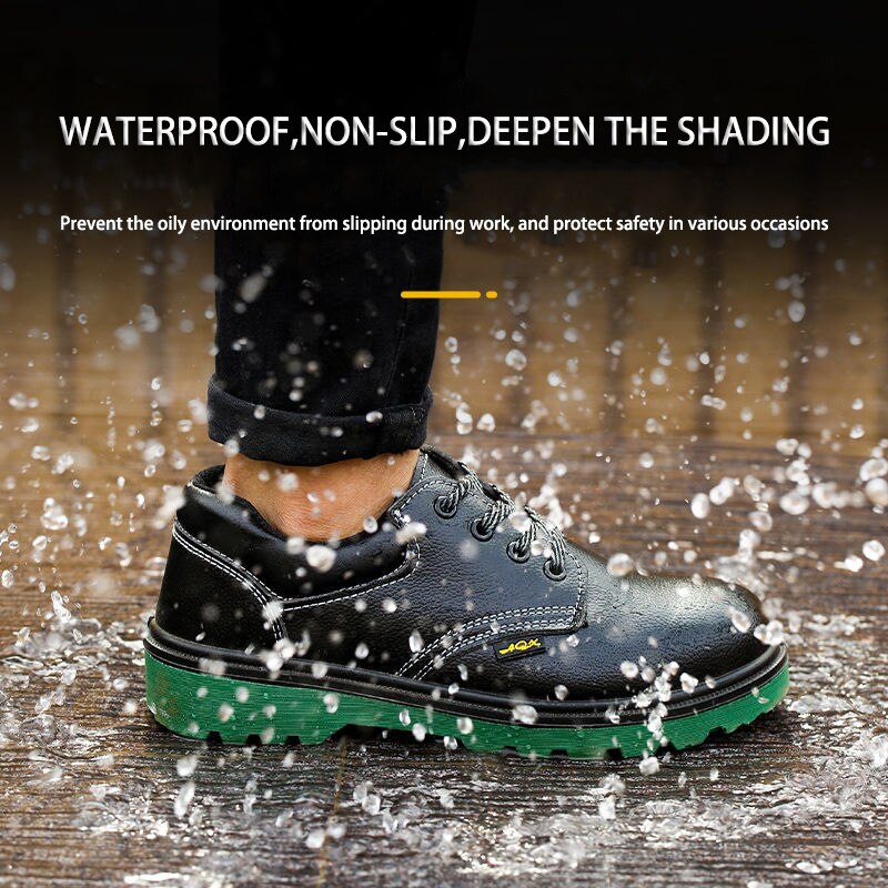 Working safety leather shoes security steel toe boots lightweight comfortable industrial construction footwear