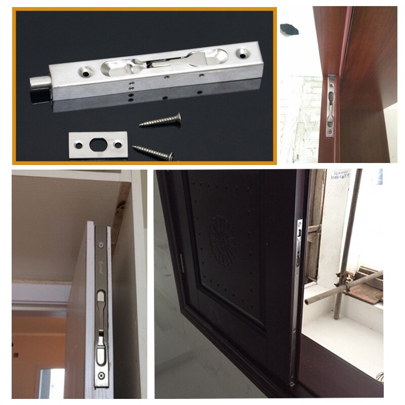 Stainless Steel Door Slide Bolt Latch Lock Flush Bolt for Primary-Secondary Doors (Pack of 2)