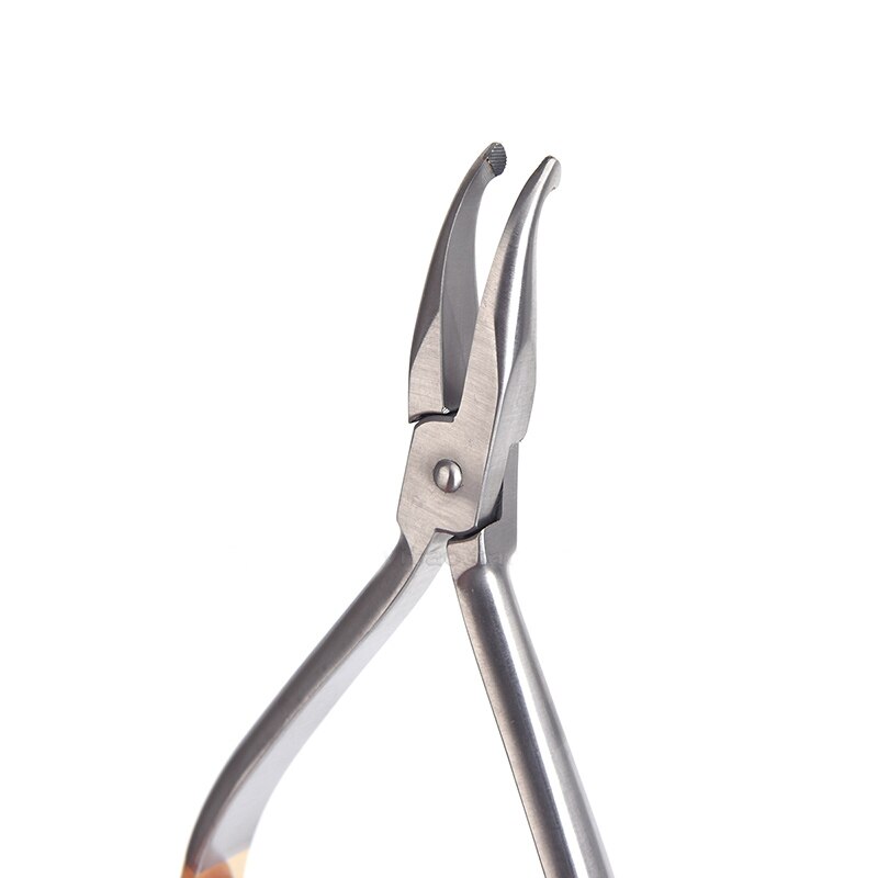 Tandheelkundige Rechte/Gebogen Hoofd Hoe Tang Roestvrij Stalen Boog Draad Plaatsing Tang Tandarts Tang Orthodontische Tandarts Gereedschap: Curved Head