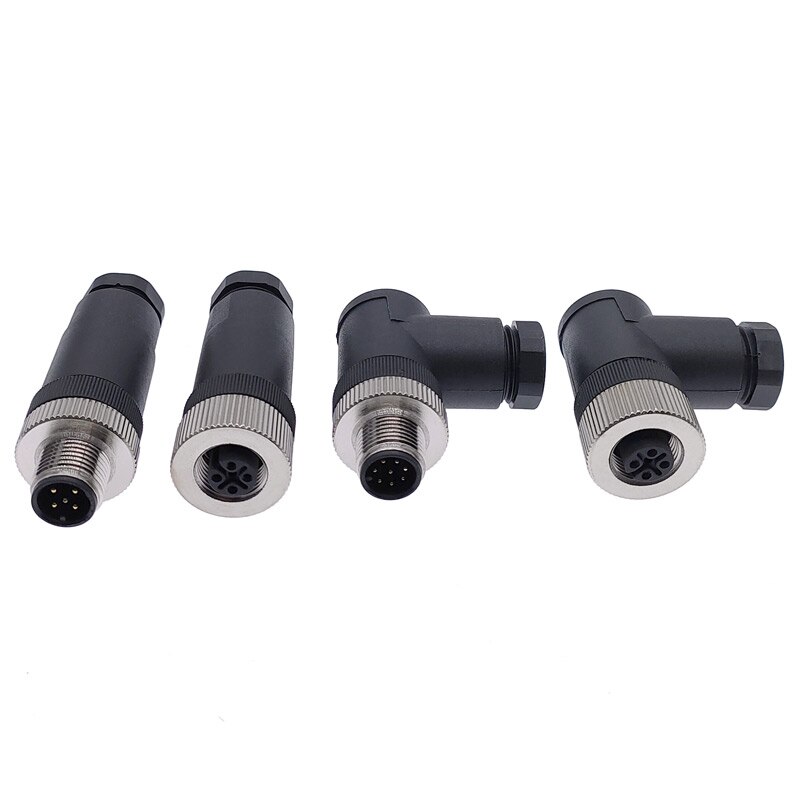 M12-Sensorstecker 4-polig 5-polig M12-8 wasserdichter männlicher und weiblicher Stecker mit Schraubgewinde und Kupplung A-Code-Sensoranschlüsse