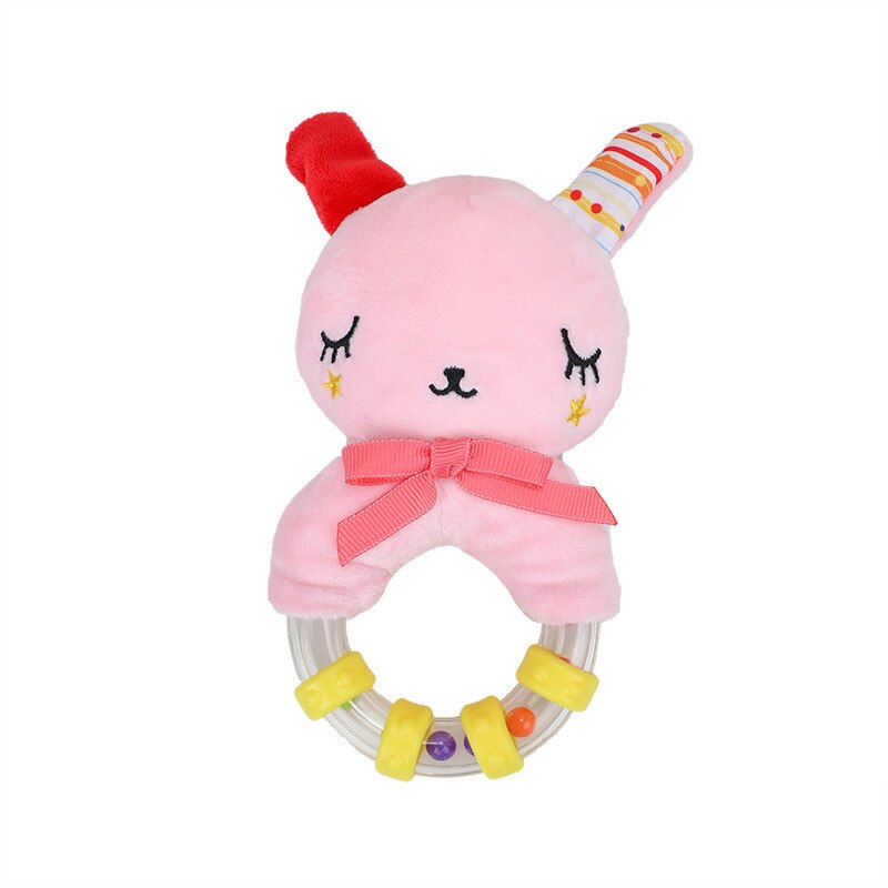Baby Kinderen Rammelaar Speelgoed Cartoon Dier Pluche Hand Bell Kinderwagen Bijtring Wieg Opknoping Rammelaars Baby Trooster Speelgoed: pink rabbit