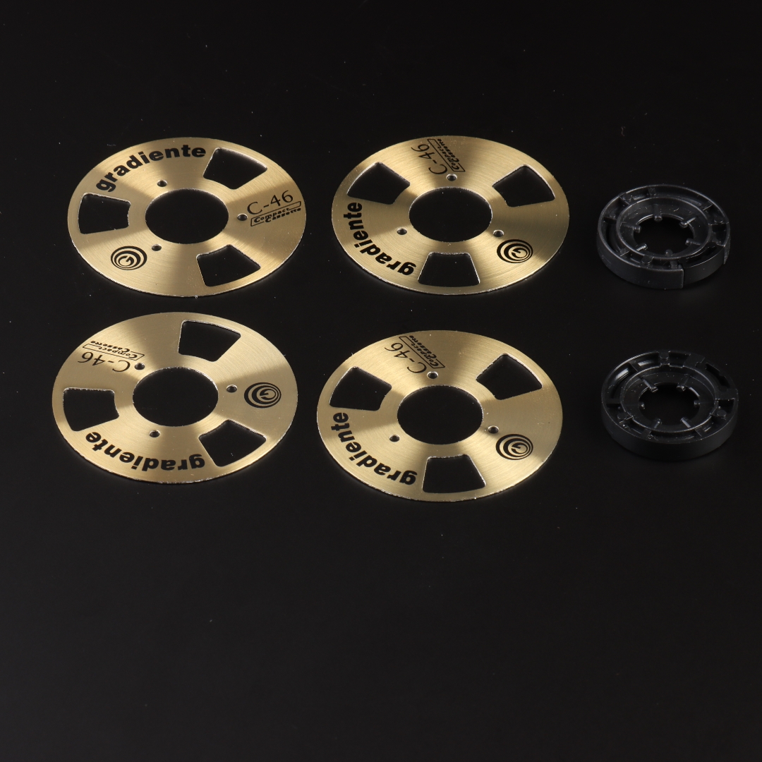 DIY Homemade (Aluminum) Reel To Reel Cassette for Audio Recording Cassette Tape - Gold Silver (Pack of 4 Reels + 2 Wheel): ROYAL BLUE