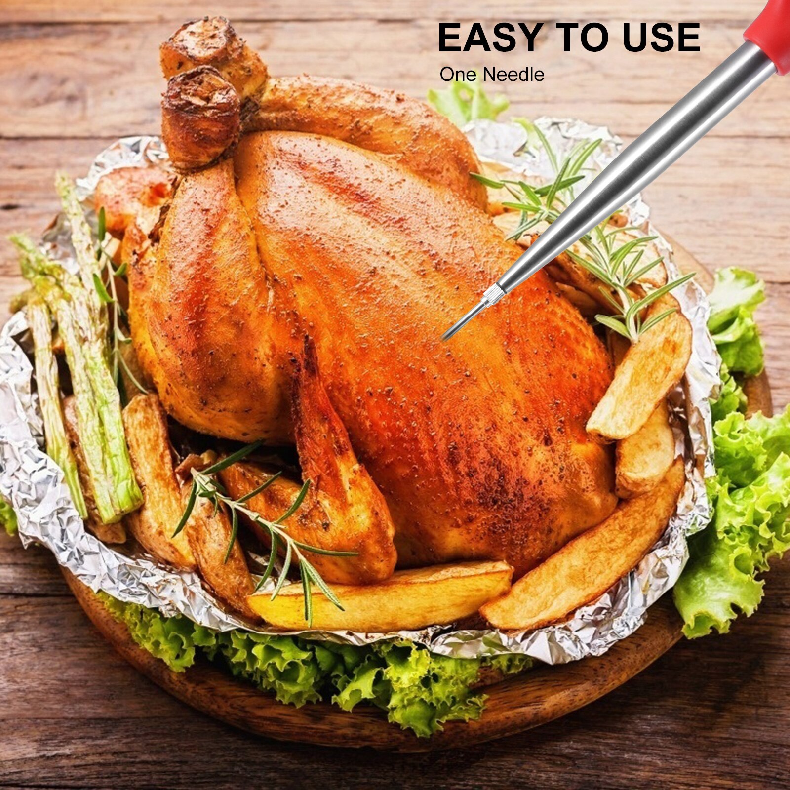 Roestvrij Staal Vlees Injector Marinade Spuit Multifunctionele Food Spuit Kit Flavour Voedsel Injector Koken Vlees Marinade