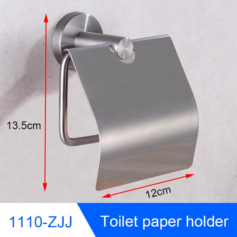 Bathroom Stainless Steel Towel Holder Wall Mounted Towel Rack Hanging Holder Single Towel Bar Ring Robe Hook Toilet Paper Holder: BAL1110-ZJJ