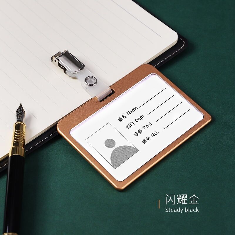 Work Office Name Card Badge Reel Student Nurse Exhibition ID Name Card Badge Holder With Metal Clip Office Supplies: Metal Gold