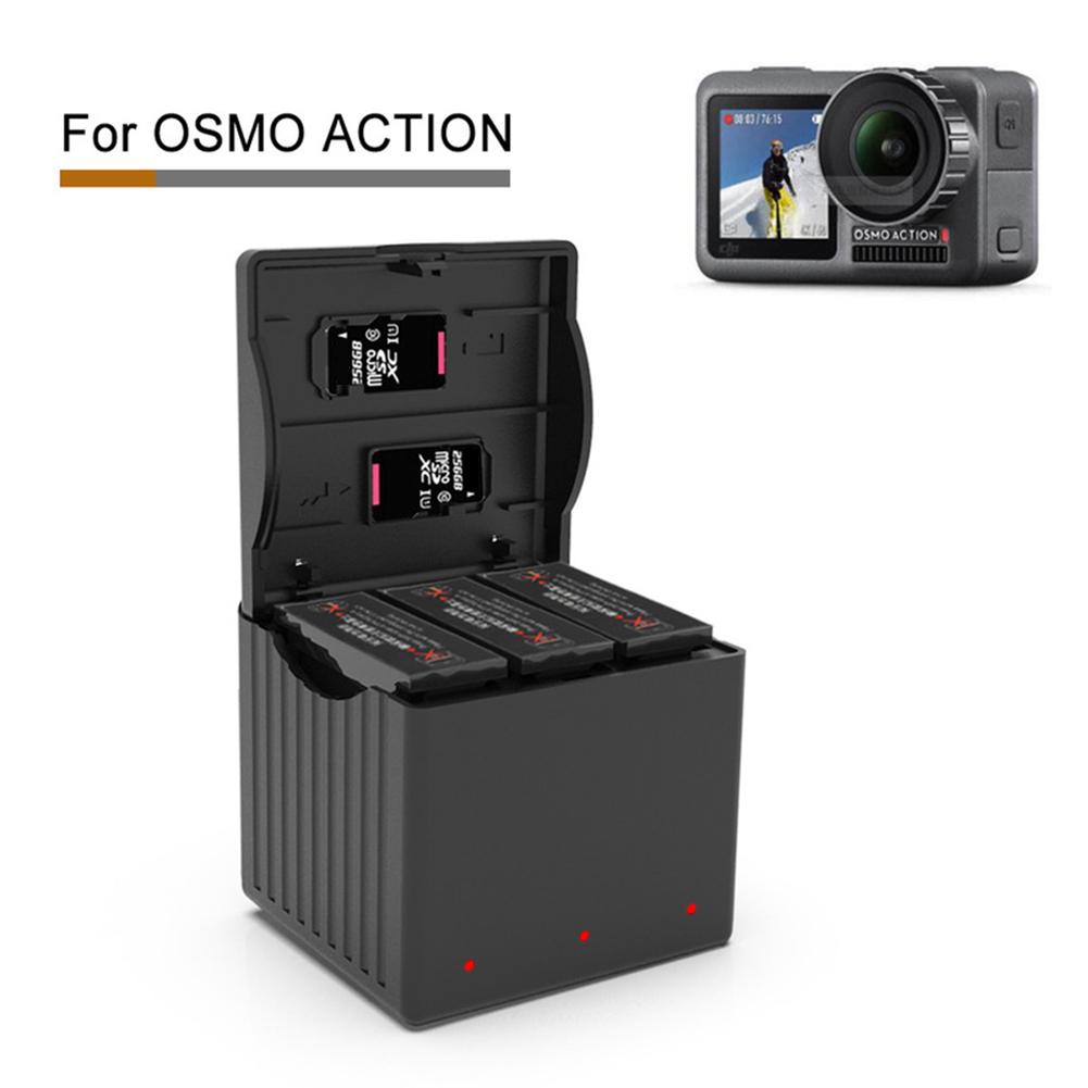Batterij Qc Snelle Opladen Geheugenkaart Lezen En Schrijven Opladen Doos Voor Dji Osmo Action Sport Camera Lithium Batterij