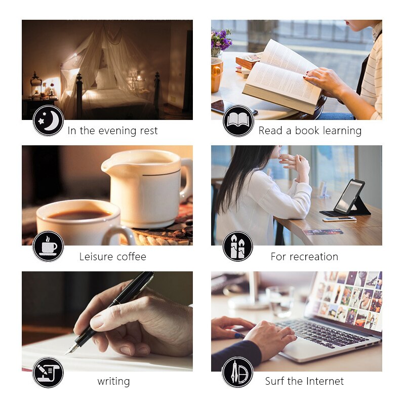 Touche Dimmable LED lampe de bureau Flexible USB Rechargeable Table de réglage lampe de lecture avec support pour téléphone porte-stylo pour les enfants