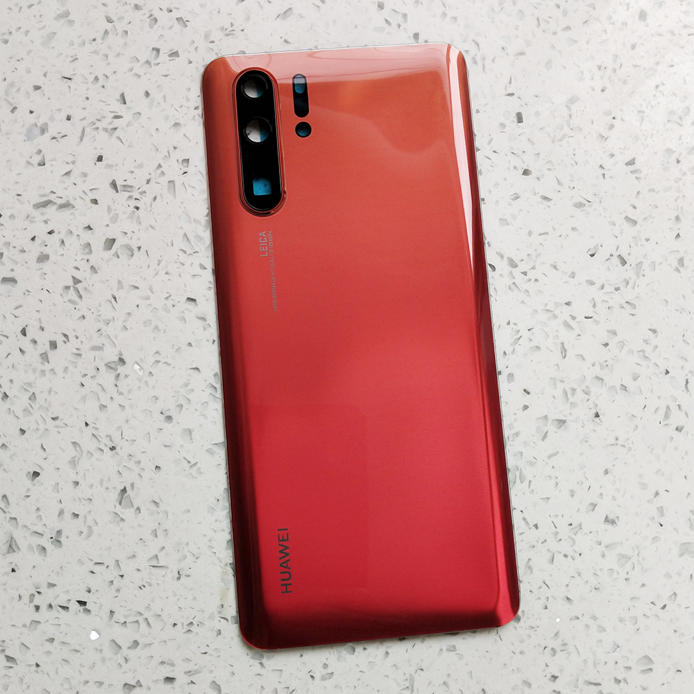 100%  original huawei  p30 pro batterilock bak glaspanel bakre hölje för  p 30 utbyte med kameraglaslinsram: P30 pro röd