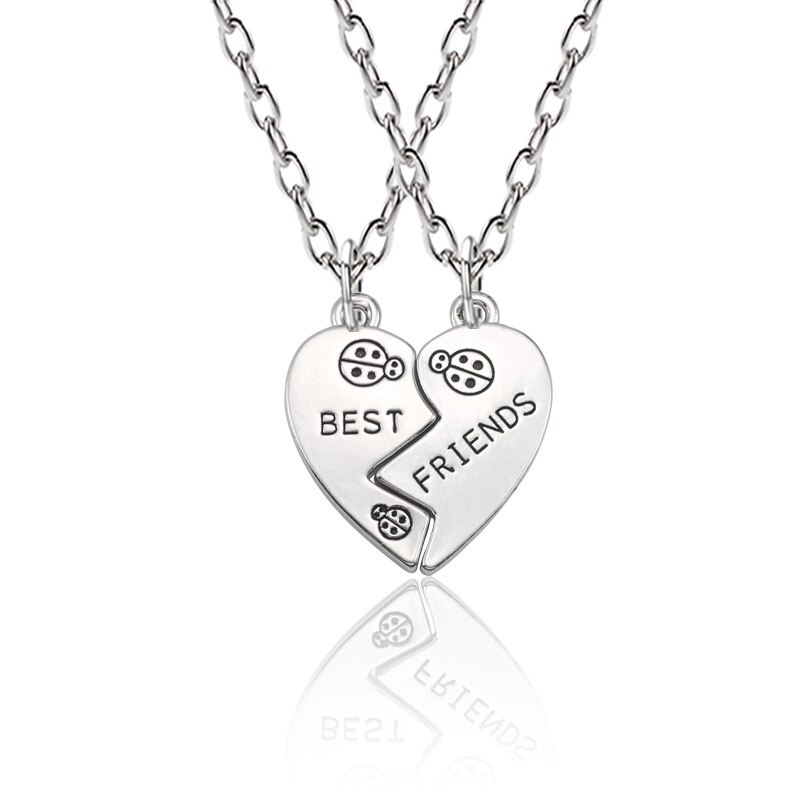 Mode 1 set (2 STUKS) beste Vriend Hart Hanger Beste Vrienden Ketting BFF Kralen Ketting Kinderen Sieraden Meisjes: XL0040