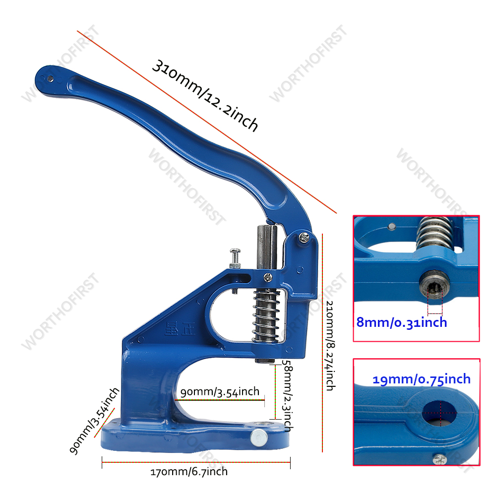 Hand Punch Press Machine Metal Mold For Snap Buttons Double Cap Rivets Eyelet Grommet Tools Dies Leathercraft Sewing Accessorie