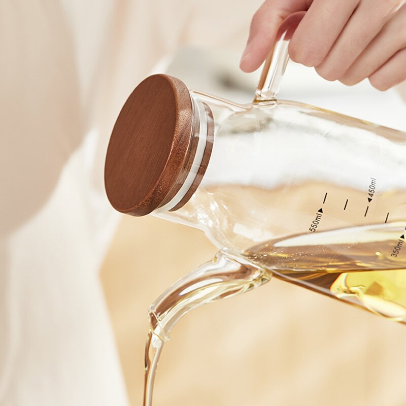 Cooking Oil Bottle Dispenser Storage Pourer Organizer Seasoning Oil Bottle Olive Wooden Lid Especieros Restaurant Gadgets OC50TL