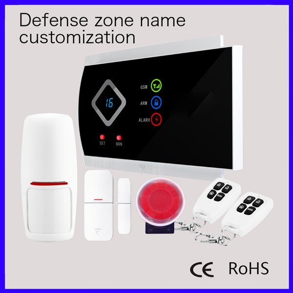 G10A Intelligent 99 Wireless Zones+2Wired Zone Touch GSM alarm system Smart Phone APP Remotely Arm/Disarm/monitor/Intercom