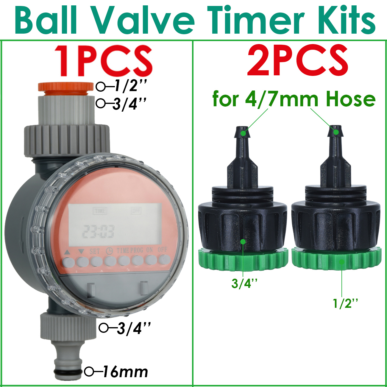 Greenhouse Garden 10-50M Automatic Drip Watering Irrigation Kit System 1/4'' 4/7mm Hose Brass Mist Nozzles for Lawn Pot Flower: Dark Grey