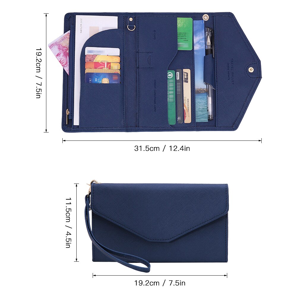 Pasholder taske visitkort pasdæksel multikort arrangør tegnebog folde håndtaske kvinders slanke armbånd kortholder
