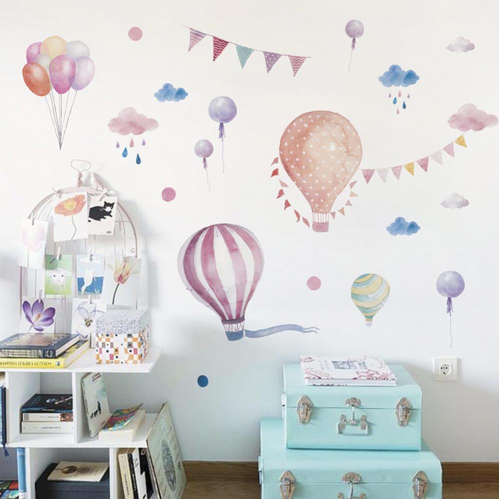 Baby färgglada ballonger dekoration för barn baby rum inredning pvc väggmålning väggdekaler barnkammare klistermärken hem tapet dekoration