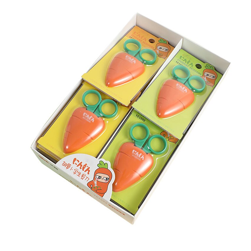 Forbici fatte a mano a forma di carota studenti carta fai-da-te modello fotografico forbici da taglio manico in plastica per cancelleria per bambini delle scuole