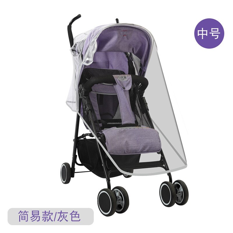 Baby Stroller Rain Cover Wind And Cold Perambulator Raincoat Transparent eva san Car Rain Cover Univers: Food Grade eva san Car Universal Style Gray Trim