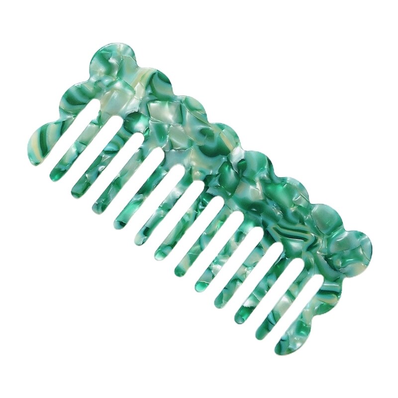 Cellulose Acetate Wide Tooth Hair Comb Colorful Ma... – Vicedeal