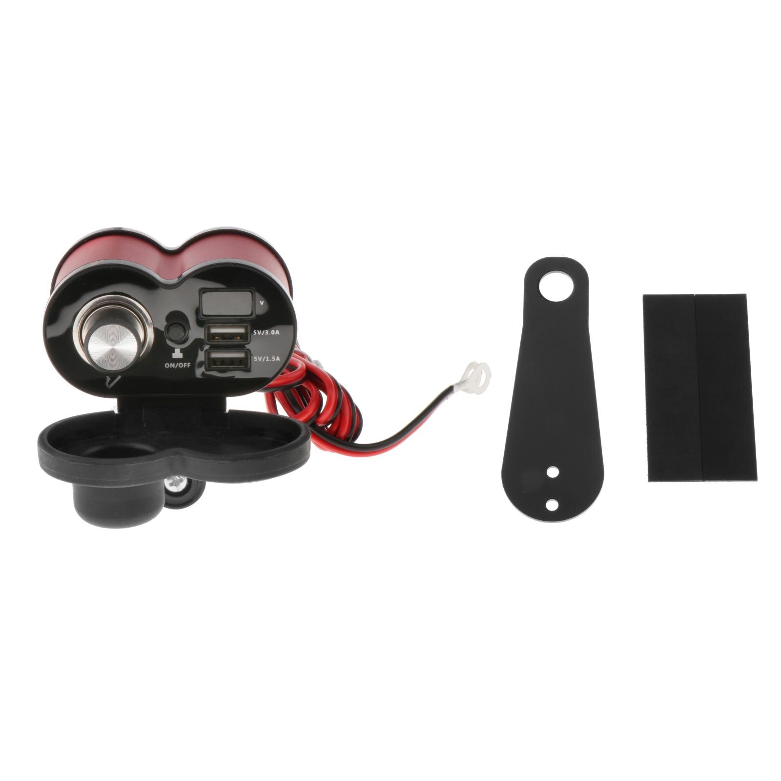 12V Waterdichte Motorcycle Usb Lader Met Voltmeter En Sigarettenaansteker Functie